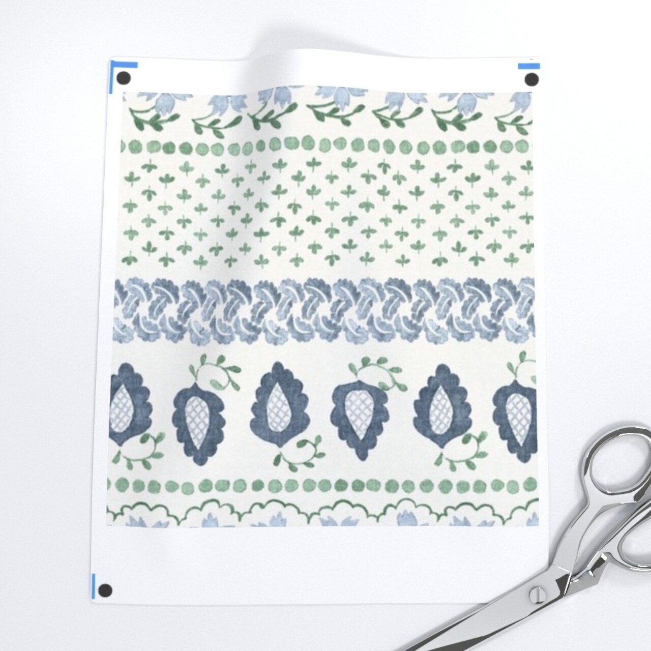 Boho Stripe Paisley Floral French Provincial Clovers Grandmillennial Cottagecore Dots Blue Green Custom Removable Wallpaper by Spoonflower Peel & Stick Wallpaper 2FT Wide